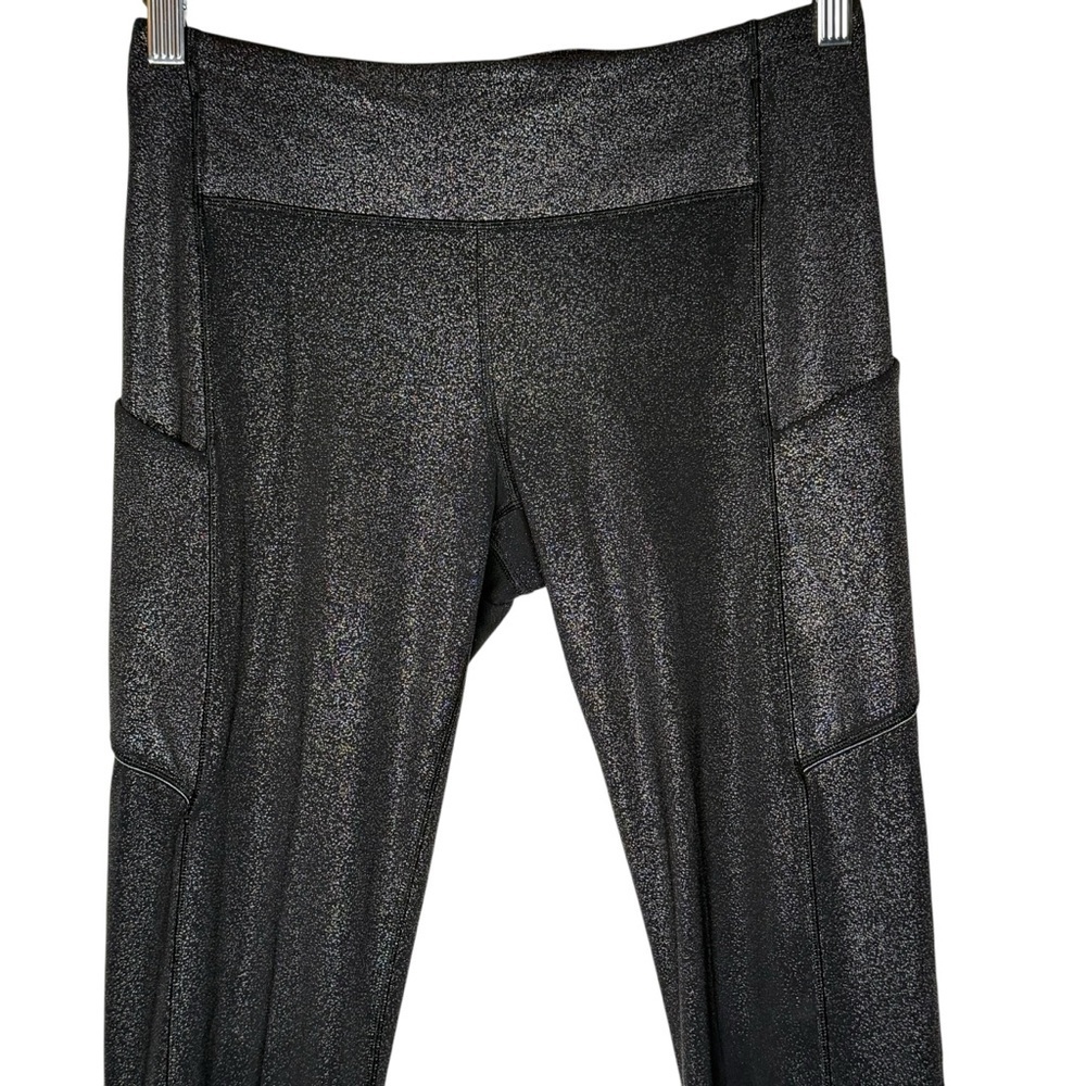 Lululemon Women’s Black Silver Gray Speckled Print Leggings Size 6 W5BPPSZ404